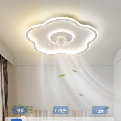卧室灯一体风扇吸顶灯新款家用智能云朵儿童房灯图3