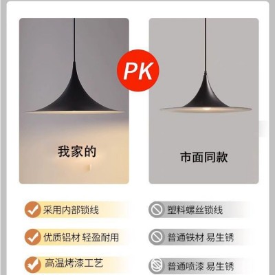 全光谱丹麦摇臂可移位餐厅吊灯北欧创意餐桌书房飞碟灯吧台喇叭图2