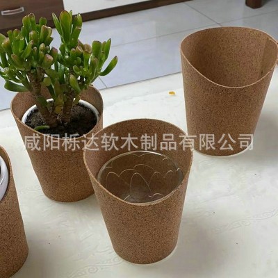 厂家供应创意北欧简约风花盆 家居软木多肉盆栽植物2厘米厚花盆套图3