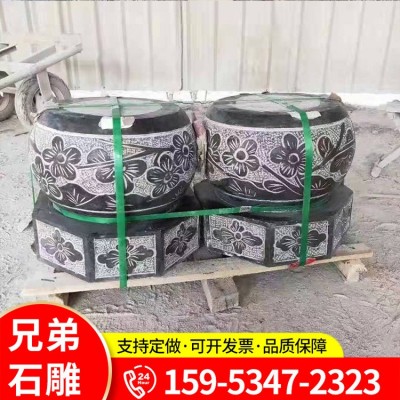 厂家供应青石柱基石 柱墩石青石仿古柱基石石墩柱顶石装饰摆件图3