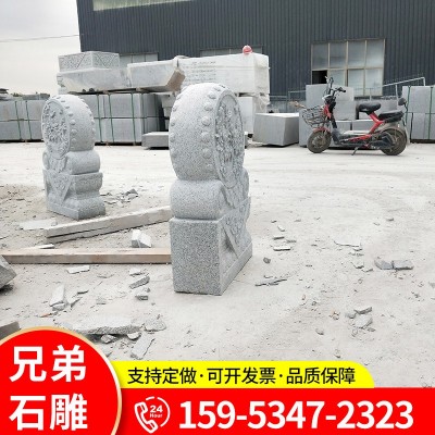 石雕汉白玉门墩抱鼓石摆件一对 别墅庭院门口门墩狮子貔貅镇宅图3