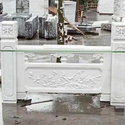 栏板围栏园林广场寺庙石栏板 芝麻灰汉白玉花岗岩河道石栏杆图3