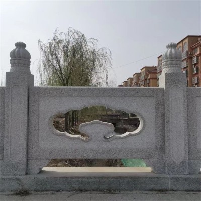 栏板围栏园林广场寺庙石栏板 芝麻灰汉白玉花岗岩河道石栏杆图2