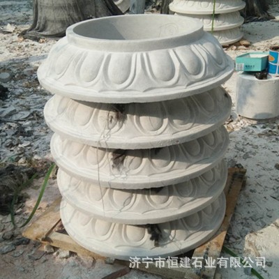 青石雕花圆形石鼓 古建园林柱脚石墩 青石仿古石墩子柱顶石图3