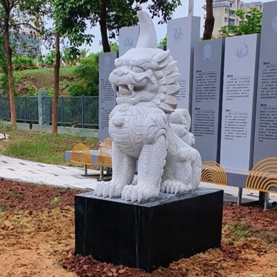 石雕獬豸独角兽天然石头雕刻动物公正公平象征法院司法局门口摆件图2