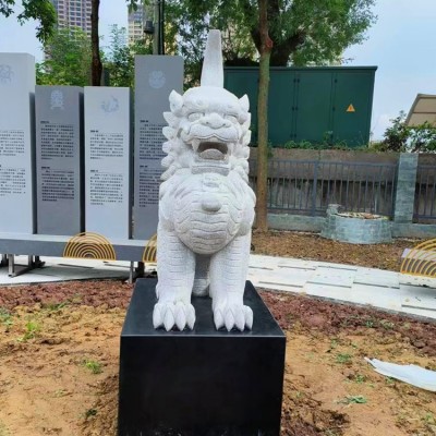 石雕獬豸独角兽天然石头雕刻动物公正公平象征法院司法局门口摆件图3