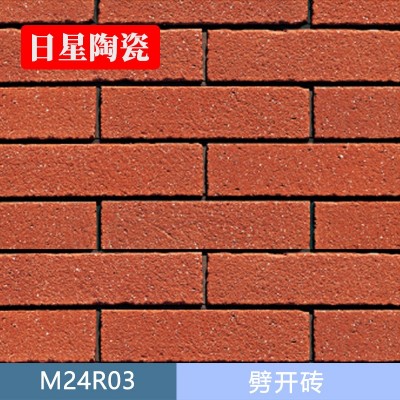 高档别墅小区工程专用 抛砂磨砂窑变质感劈开砖外墙砖 60x240mm图2