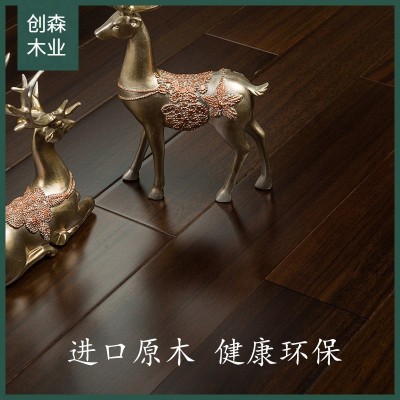 工厂直营非洲紫檀原木纯实木地板卧室环保紫檀色锁扣地暖实木地板图2