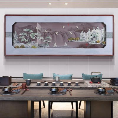墙面新中式玉雕挂画客厅沙发背景墙装饰画立体浮雕画简约时尚大气图4