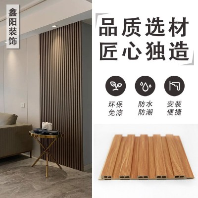 厂家直销生态木150小长城板室内吊顶装饰材料PVC木塑格栅护墙板图3