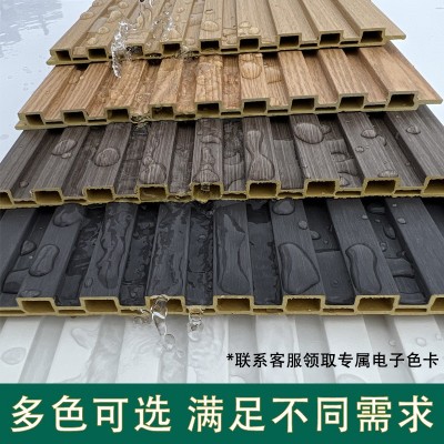 生态木细条格栅外贸竹木纤维细格栅小长城背景墙装饰板凹凸护墙板图2