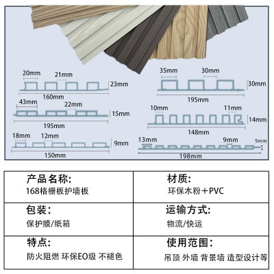 生态木细条格栅外贸竹木纤维细格栅小长城背景墙装饰板凹凸护墙板图3