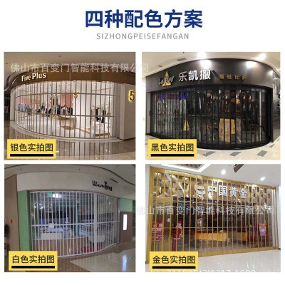 铝合金防盗透明水晶折叠门汽车美容无尘车间工厂pc空调隔断推拉门图3