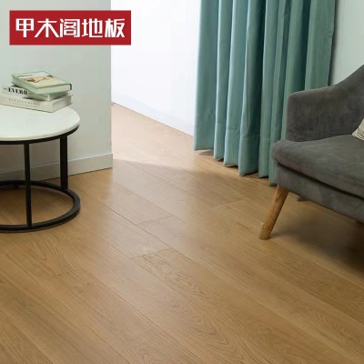 纯三层实木地板锁扣 橡木原木黑胡桃复合大板15/3mm北欧灰色地热图2