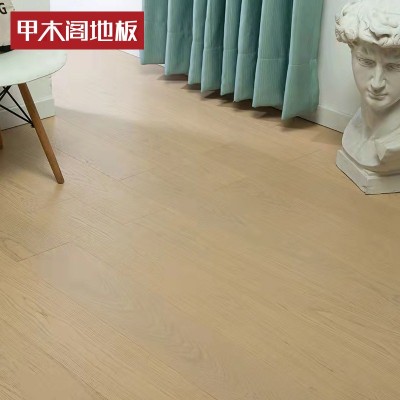 纯三层实木地板锁扣 橡木原木黑胡桃复合大板15/3mm北欧灰色地热图3