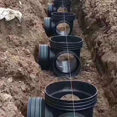 波纹管配件PE塑料检查井成品污水雨水井座沉泥溜槽直通井座注塑井图4