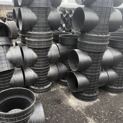 波纹管配件PE塑料检查井成品污水雨水井座沉泥溜槽直通井座注塑井图2
