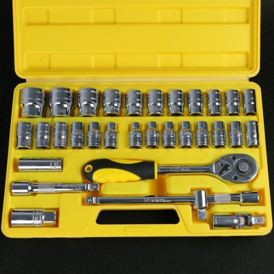 厂家8-32mm镜面铬钒套筒头扳手快速棘轮汽修工具32件套装组合工具图4