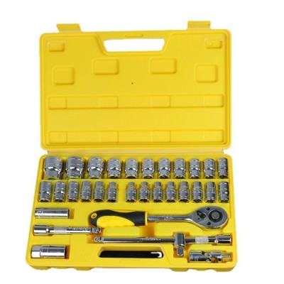 厂家8-32mm镜面铬钒套筒头扳手快速棘轮汽修工具32件套装组合工具图5