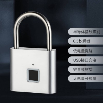 跨境批发智能指纹挂锁防水防绣智能锁户外仓库智能锁图4