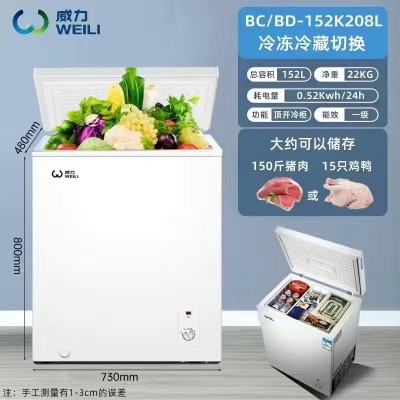 跨境电商威力家用小型商用大容量冷冻冷藏卧式冷柜急冻租房小冰柜    1台图4