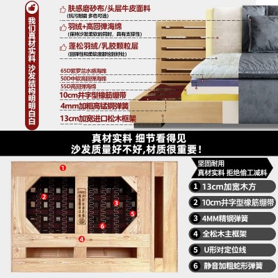 摩图凯撒玛莎帆船沙发超宽坐深直排羽绒意式网红客厅磨砂布沙发  1套图3