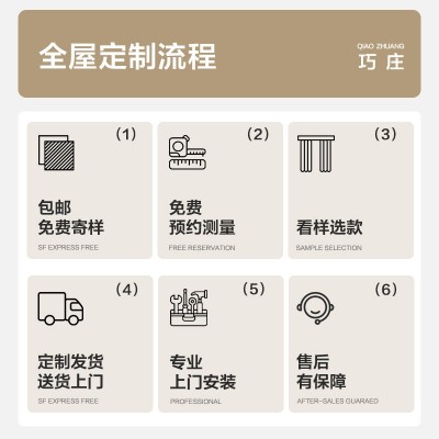 全屋包安装窗帘意向金上门测量梦幻帘 送小样 电动智能窗帘送定型  1米图2