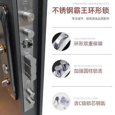 精雕铸铝入户门简约家用农村自建房别墅大门双开门轻奢小区进户门图3