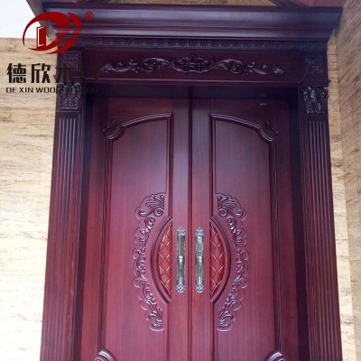 双开门厂家直销豪华别墅双开实木门中式古典庭院对开大 门【下单】图5