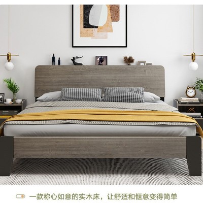 全实木床实木床1米8简约1.5m出租房用单人床架家用主卧双人床批发图4