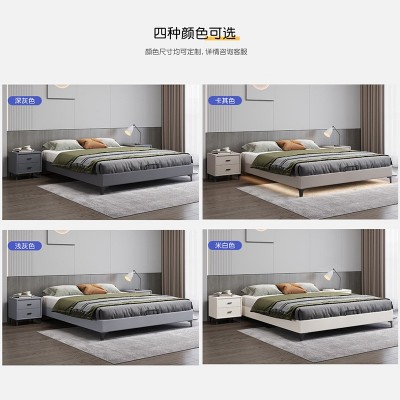 悬浮床实木简约现代卧室1.8m无床头网红床出租屋小户型双人布艺床图4