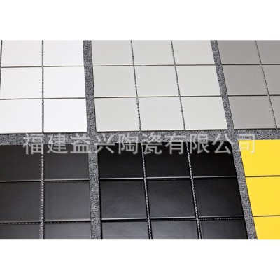 陶瓷马赛克纯色哑光瓷砖游泳池幼儿园地砖彩色格子墙砖全瓷方块砖图4