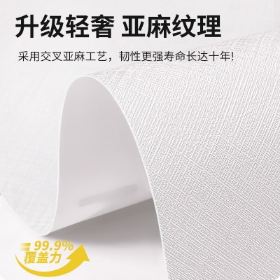 奶油风纯色墙纸自粘卧室高级感防水防潮宿舍素色壁纸wallpaper图2