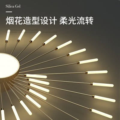 家用卧室吸顶灯高级感中山灯具客厅主灯现代简约旋涡烟花LED吊灯图4