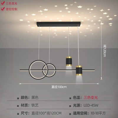 餐厅灯2022年新款吊灯轻奢现代简约长条北欧餐桌吧台饭厅星空 灯图5