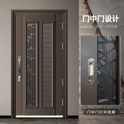 甲级防盗门耐用隔音隔热门 家用门中门推拉门现代简约金吉帝图5