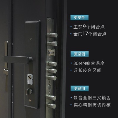 现代甲级防盗通风门家用入户门现代简约进户门高颜值防撬米兰时光图2