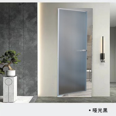 玻璃门卫生间浴室隐形门厕所极简油砂玻璃家用法式推拉门厂家批发图2