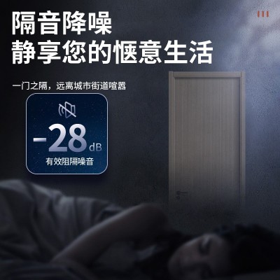 厂家批发简约平开门套装时尚碳晶门多层实木防潮隔音复合实木门图4