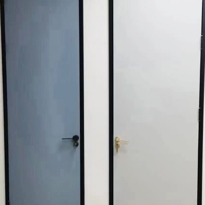 厂家批发极简窄边木门卧室房间实木门现代简约隔音无边框铝木门图3