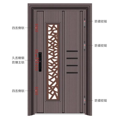 韩式单门304不锈钢大门家用通风入户门极简推拉门定 制别墅防盗门图2