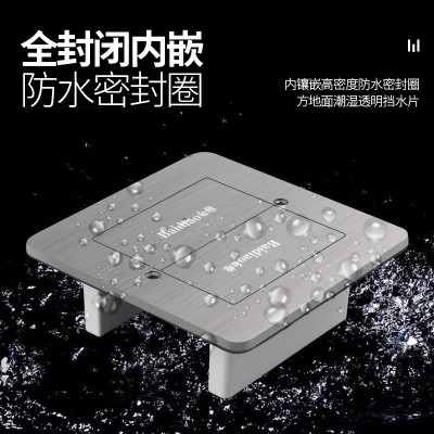 隐藏式地板地面插座电源双开门地插不锈钢地插座家用五孔网络HDMI图2