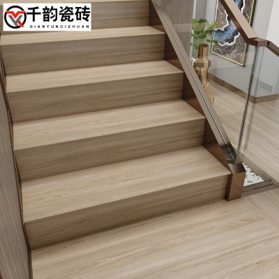 佛山木纹楼梯踏步瓷砖自建别墅300X1200台阶防滑耐磨踏步砖图4
