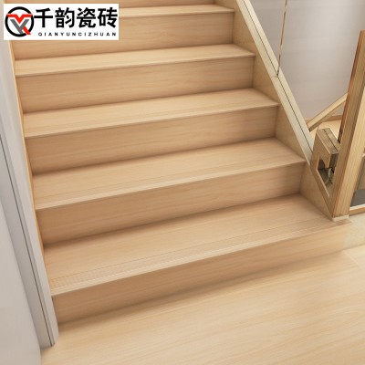 佛山木纹楼梯踏步瓷砖自建别墅300X1200台阶防滑耐磨踏步砖图3
