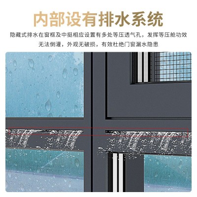 断桥铝门窗封阳台窗纱一体隔音窗小区自建房防盗窗上海铝合金门窗图3