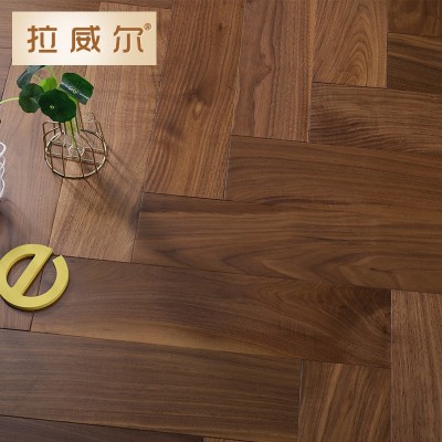 定制三层人字拼黑胡桃多层锁扣实木复合木地板地暖轻奢家用 批发15  1平方米图3