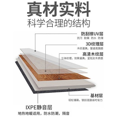 大自然spc锁扣石塑地板家用无缝防水环保ENF级加厚石晶地暖木地板  1平方米图4
