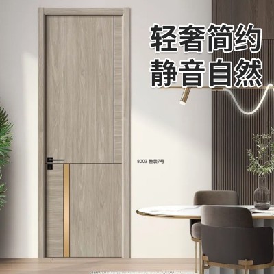 室内实木卧室门复合木门家用生态免漆房门卫生间门室内隔音房门     1套图2
