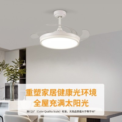 全光谱护眼风扇灯吊扇灯客厅卧室隐形电扇灯静音新款电扇一体吊灯     1个图3