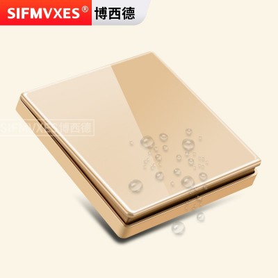 厂家批发亚克力有机水晶玻璃镜面金色86型酒店智能家开关插座暗装  1个图3